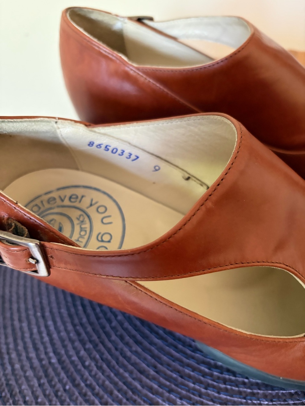 John Fluevog Cognac Leather Mary Jane Heels - Picture 3 of 9